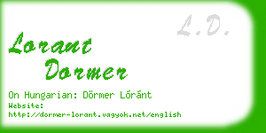 lorant dormer business card
